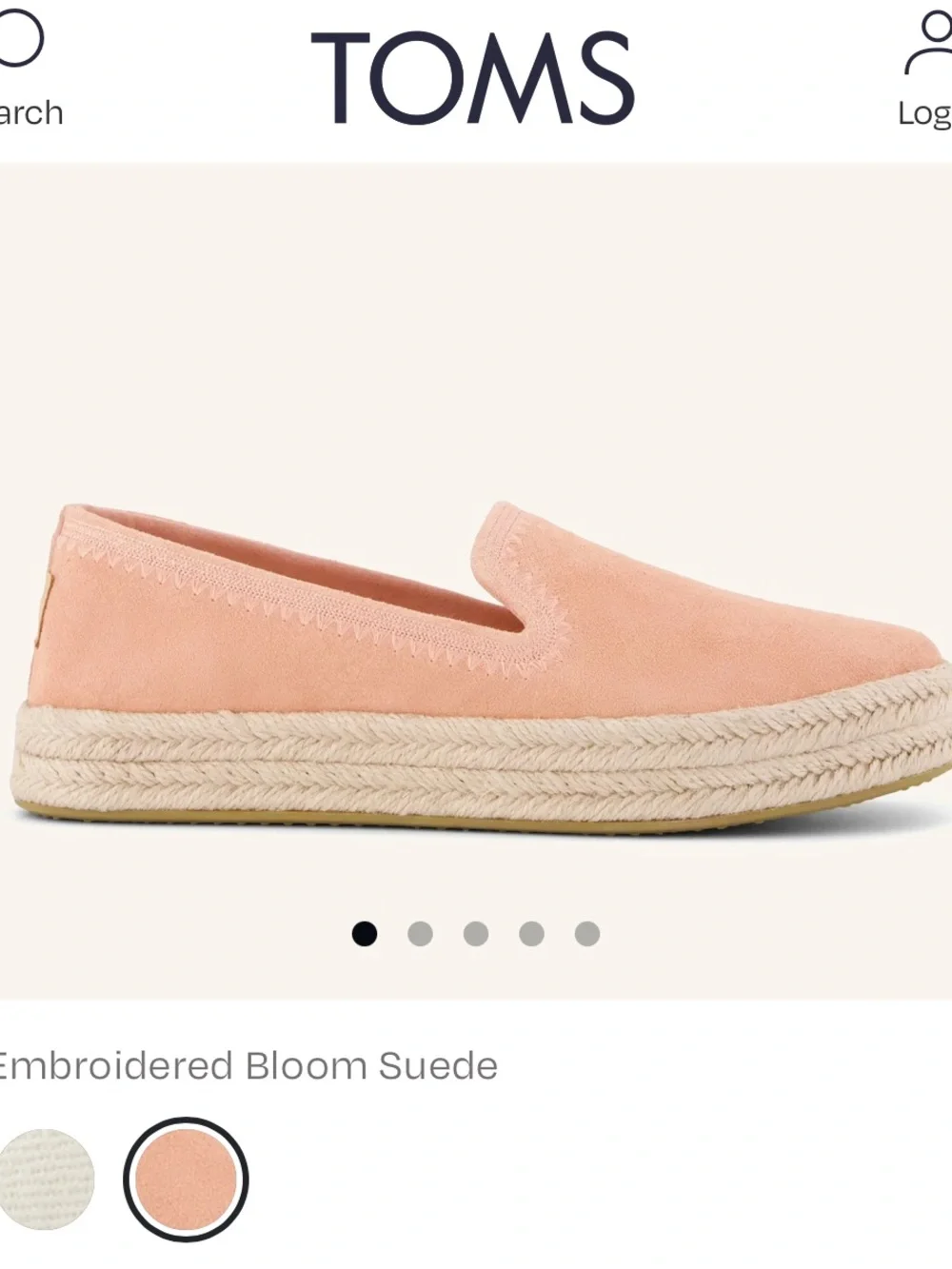 Toms Bloom Suede Embroidered Espadrilles - Taupe